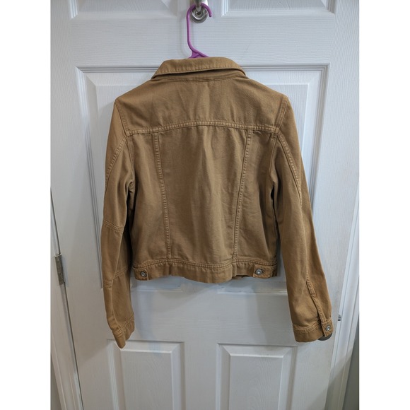 Free People Rumors Denim Jacket Womens Warm Sands Cotton - Size S - Picture 2 of 6